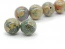 Green multicoloured rhyolite gemstone bead
